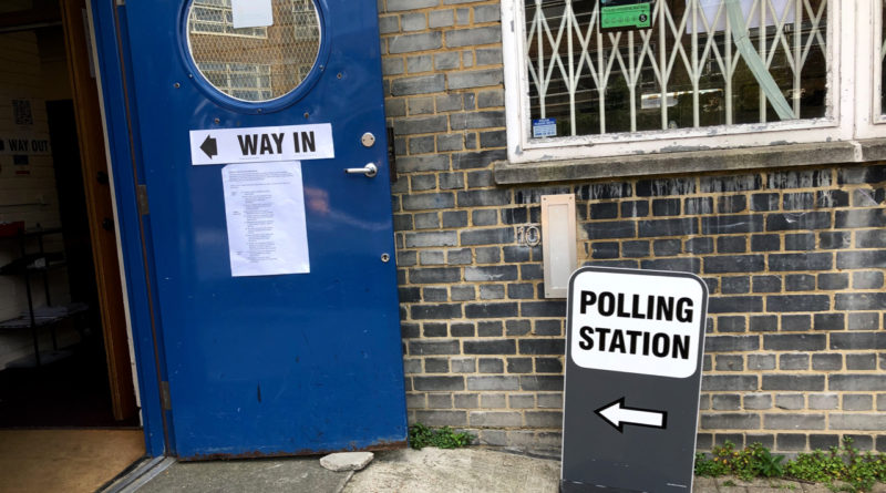Polling station in London: many were denied a vote.