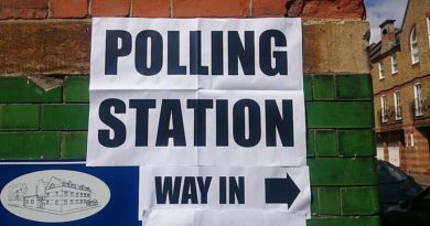 UK elections, polling station.